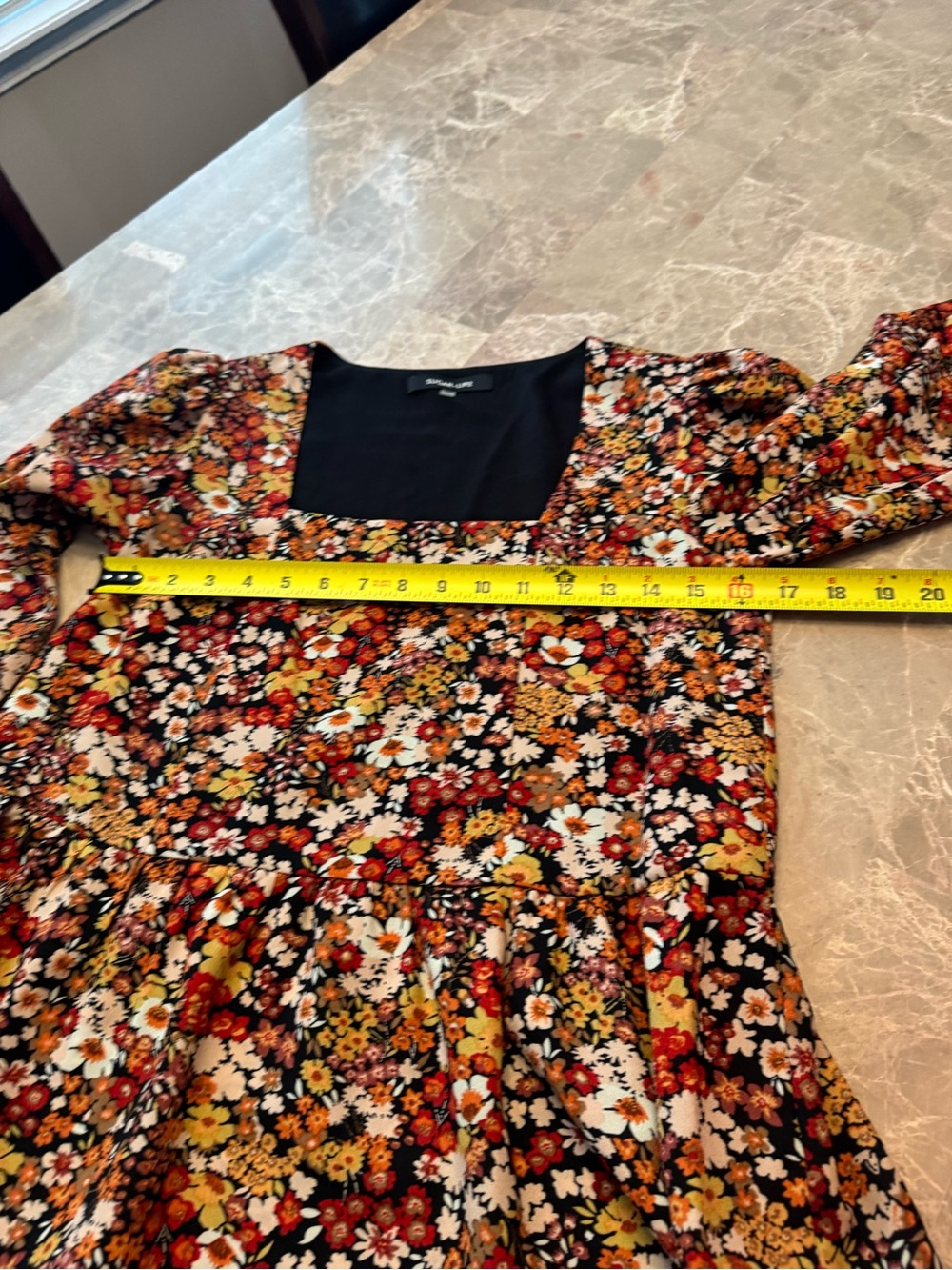 Sugar Lips Floral Shirt subtle peplum balloon sleeves XS - Picture 6 of 8